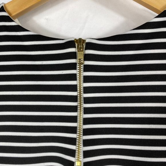 Necessary Objects Striped Scallop Crop Top Size M Black - Picture 7 of 10